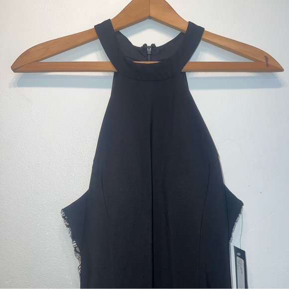 NWTS Avery G Black Cocktail Lined Dress Side Cutouts w Rhinestones & Mesh Size 8 - Picture 9 of 13